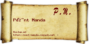 Pánt Manda névjegykártya
